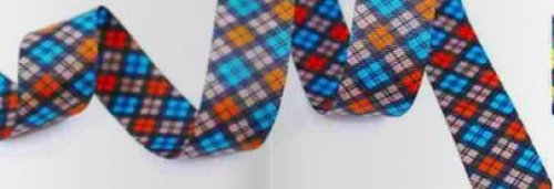 Ripsband - Oxford - blau orange - 25mm - Wunderpop - Lillestoff